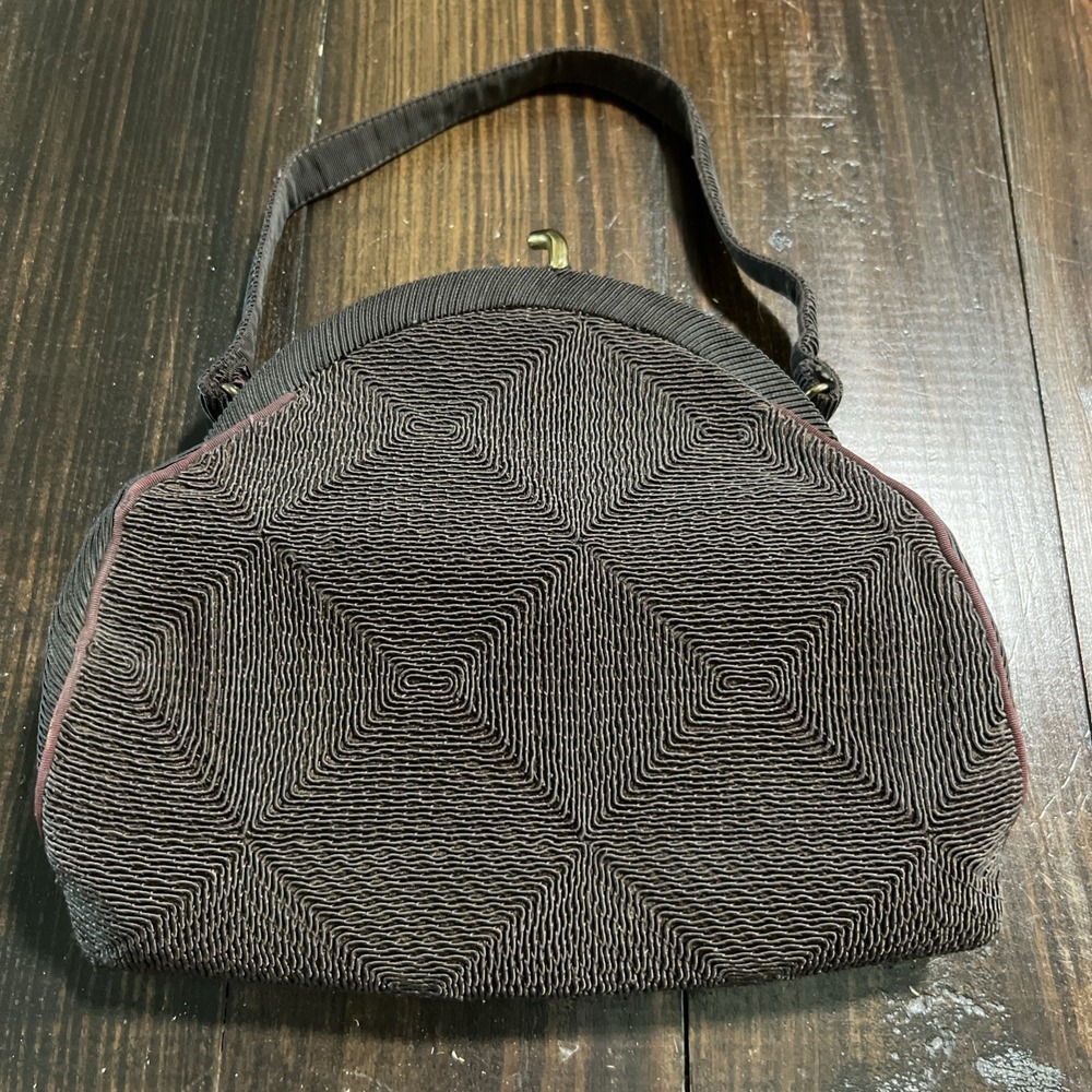 Vintage Corde  Brown Handbag Lined